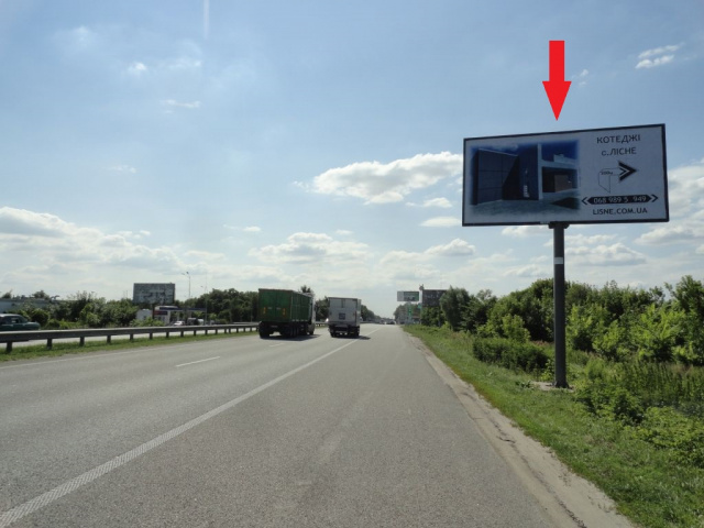 Щит 6x3,  Житомирське шосе , в напрямку з м.Київ, після с.Міла ( перед заправкою "UPG"), 7км+700м