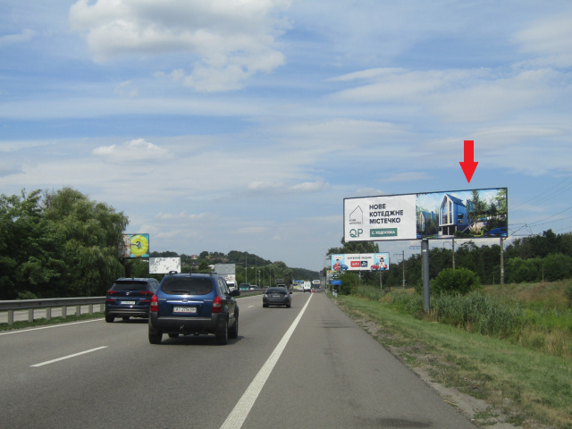 Щит 6x3,  Новообухівська траса (Дніпровське шосе), в напрямку м.Київ після ТЦ "Мегамаркет",5км+400м, правий