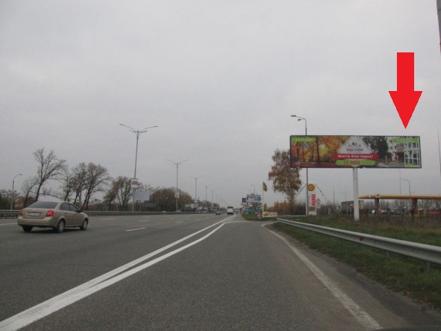Щит 6x3,  Бориспільське шосе в м.Київ (32+030, біля з'їзду на заправку Shell), правий