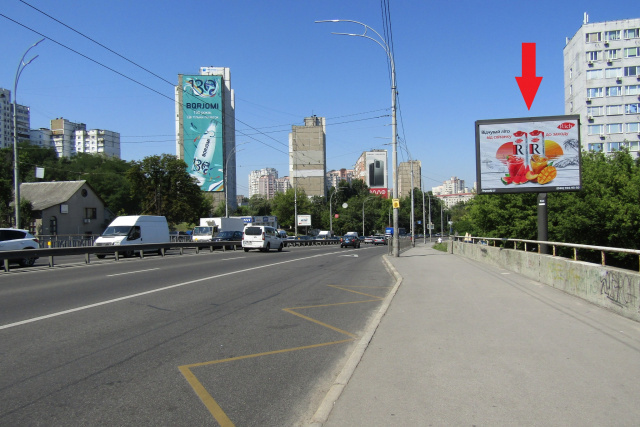 Цифрова панель 3.14x2.3,  Вадима Гетьмана, вул, з/п Караваєві Дачі, на мосту, в напрямку центру